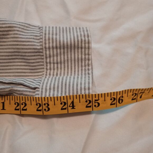 Ralph Lauren Men's Custom Fit Gray White Stripe Button Down Size L Brown Pony. - Picture 8 of 8